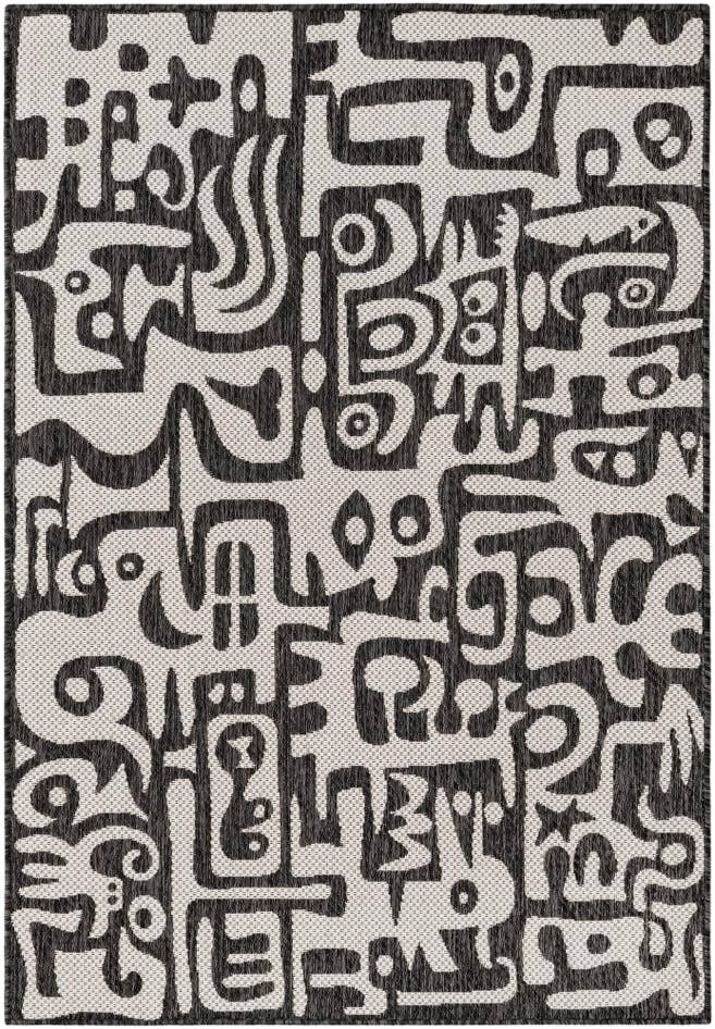 Detail image of 4' x 6' Easy-Clean Modern Indoor / Outdoor Rug