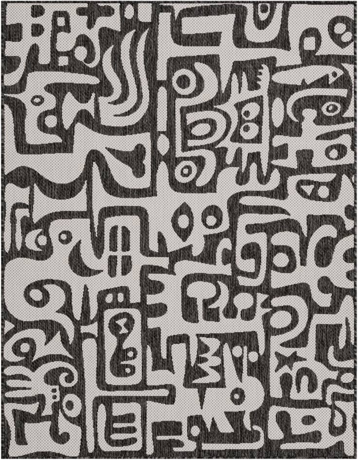 Detail image of 5' 3 x 7' Easy-Clean Modern Indoor / Outdoor Rug