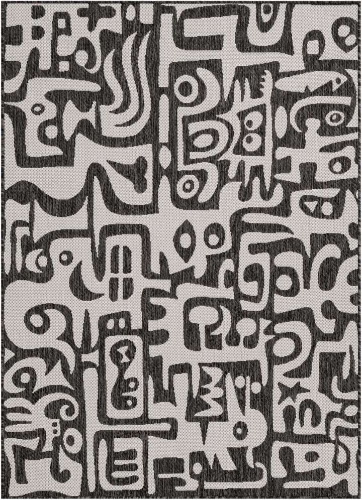 5' 3 x 7' Easy-Clean Modern Indoor / Outdoor Rug