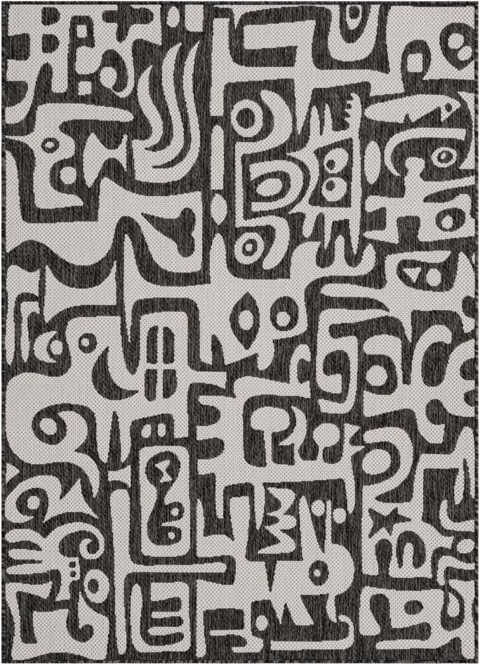 Detail image of 5' 3 x 7' Easy-Clean Modern Indoor / Outdoor Rug
