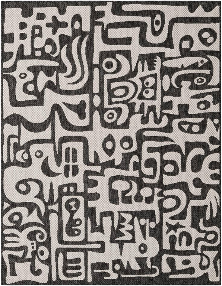 Detail image of 5' 3 x 8' Easy-Clean Modern Indoor / Outdoor Rug