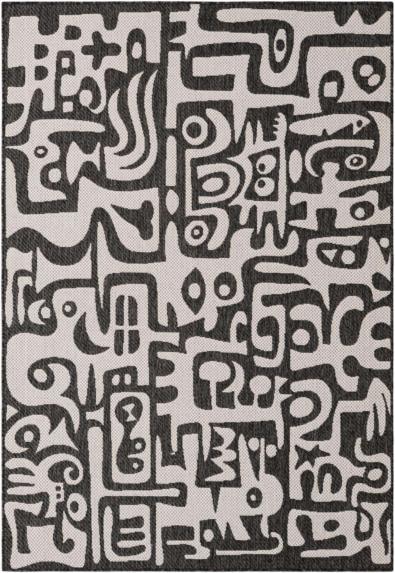 5' 3 x 8' Easy-Clean Modern Indoor / Outdoor Rug
