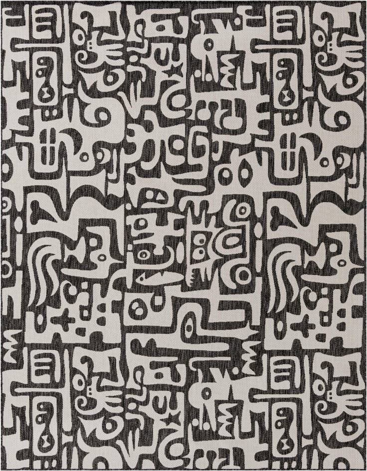 Detail image of 9' x 12' Easy-Clean Modern Indoor / Outdoor Rug
