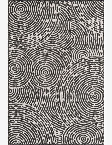 Black and White Easy-Clean Modern Indoor / Outdoor Rug