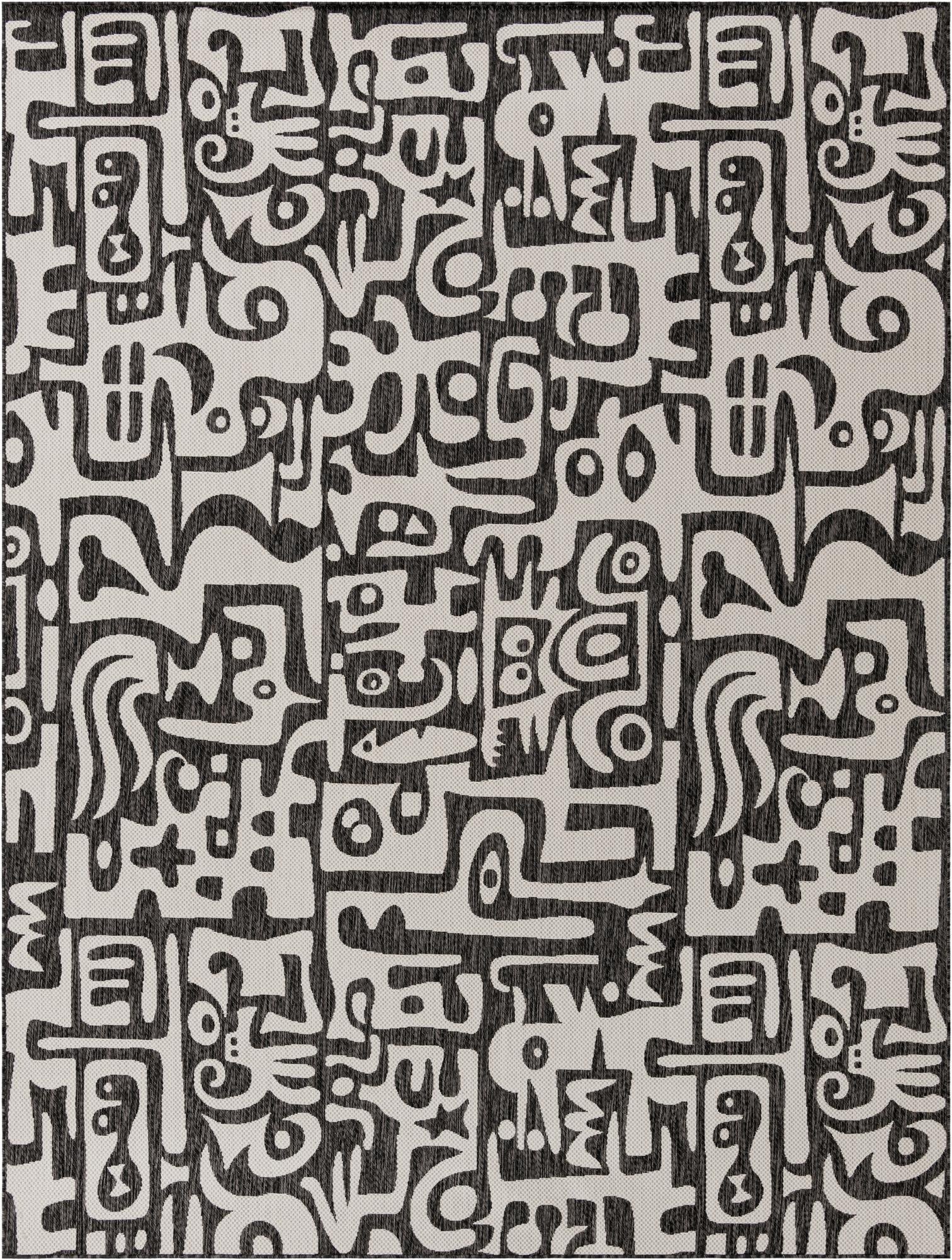 Primary image 9' x 12'  Washable Modern Indoor / Outdoor Rug