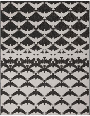 Black and White Easy-Clean Modern Indoor / Outdoor Rug