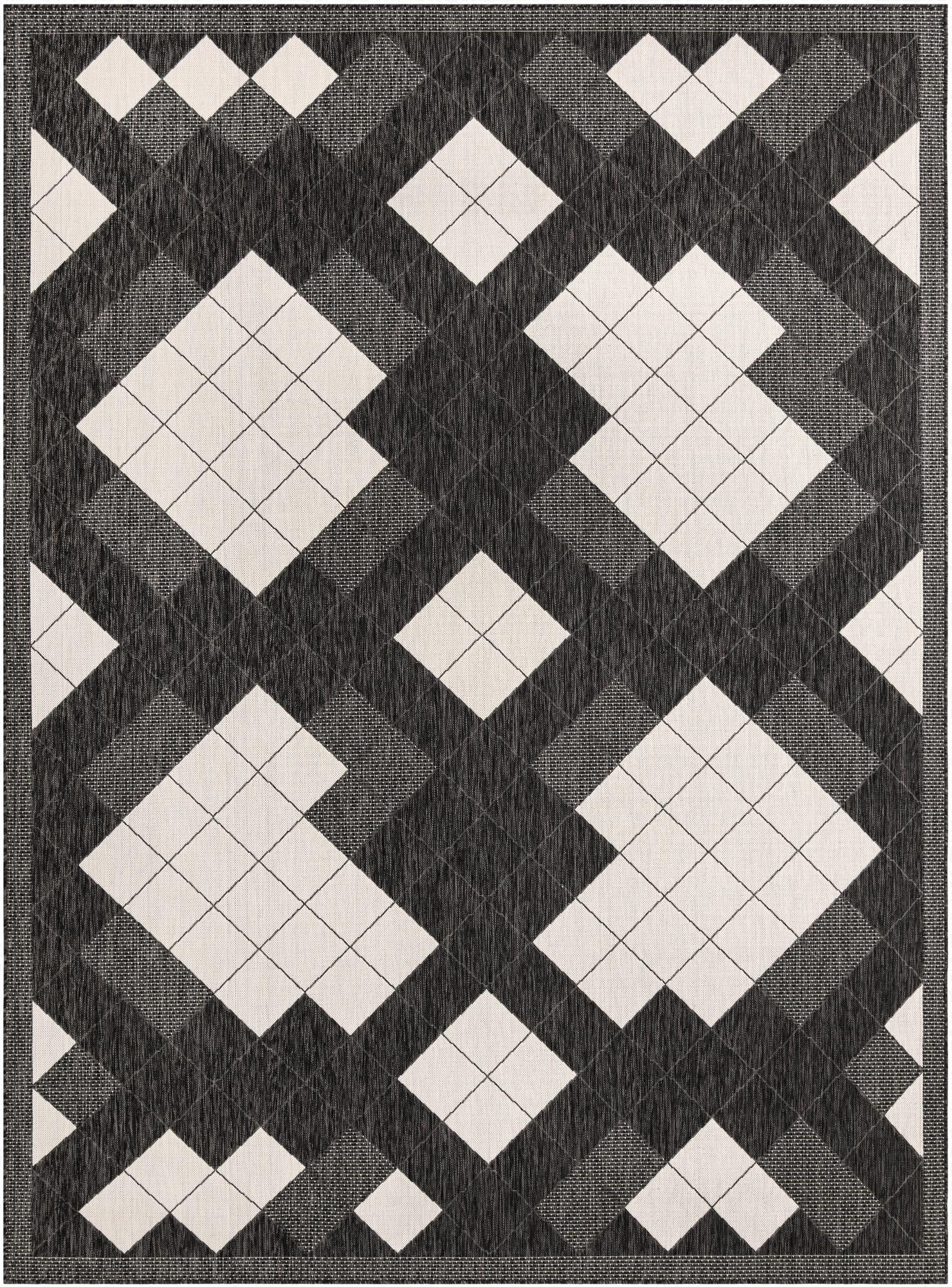 9' x 12'  Washable Modern Indoor / Outdoor Rug