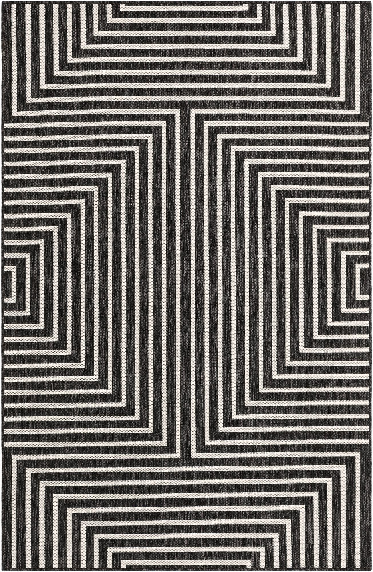 Primary image 5' 3 x 8'  Washable Modern Indoor / Outdoor Rug