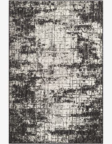 Black and White Easy-Clean Modern Indoor / Outdoor Rug