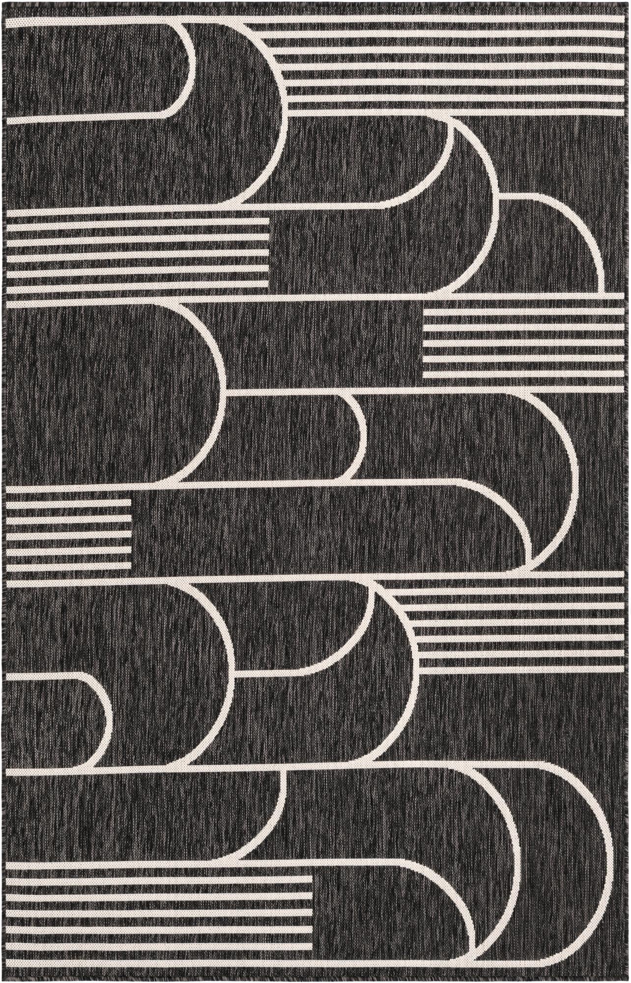 5' 3 x 8'  Washable Modern Indoor / Outdoor Rug