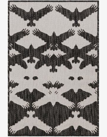 Black and White Easy-Clean Modern Indoor / Outdoor Rug