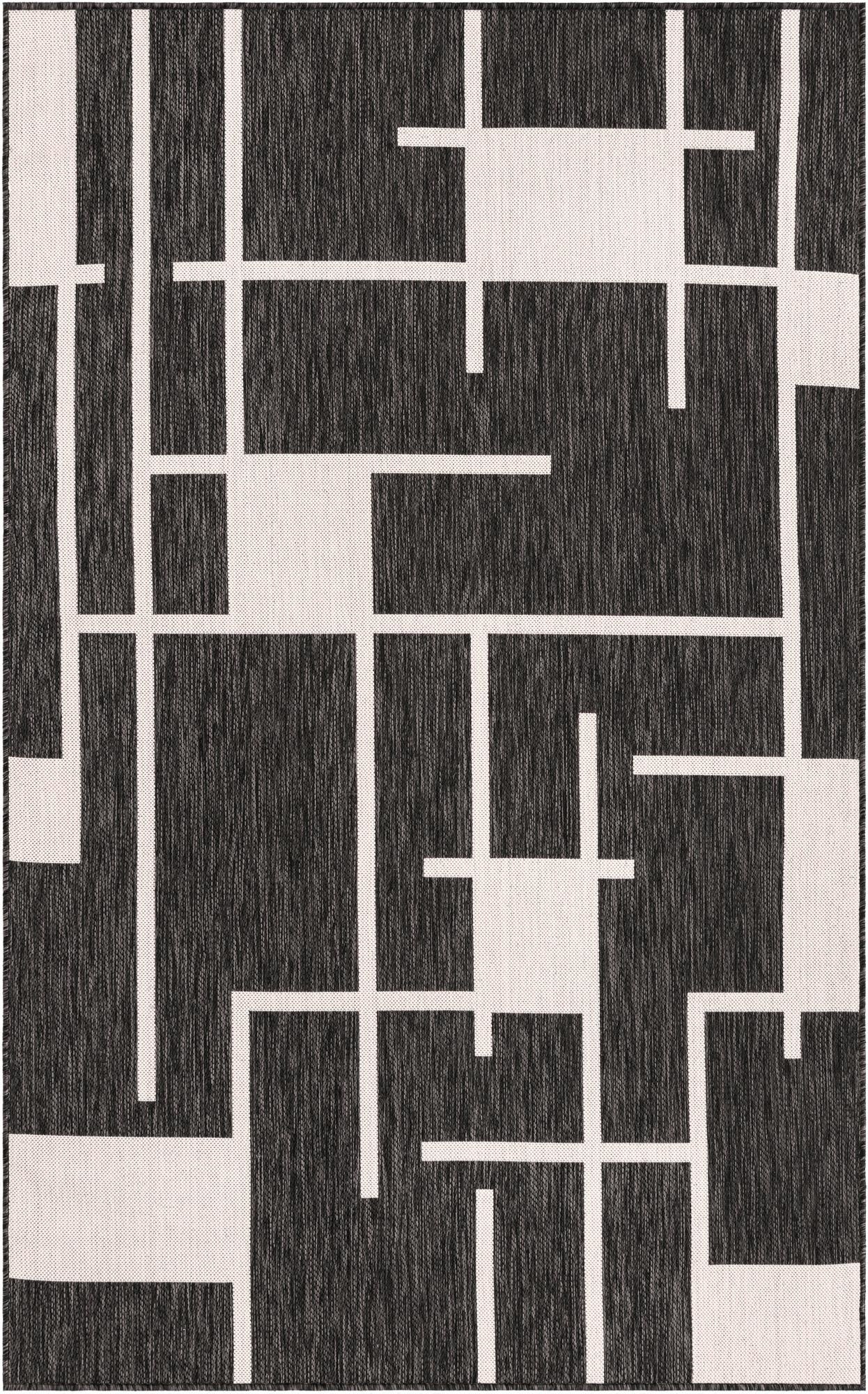 5' 3 x 8'  Washable Modern Indoor / Outdoor Rug