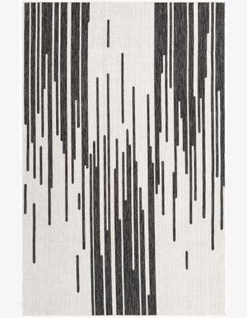 Black and White Easy-Clean Modern Indoor / Outdoor Rug