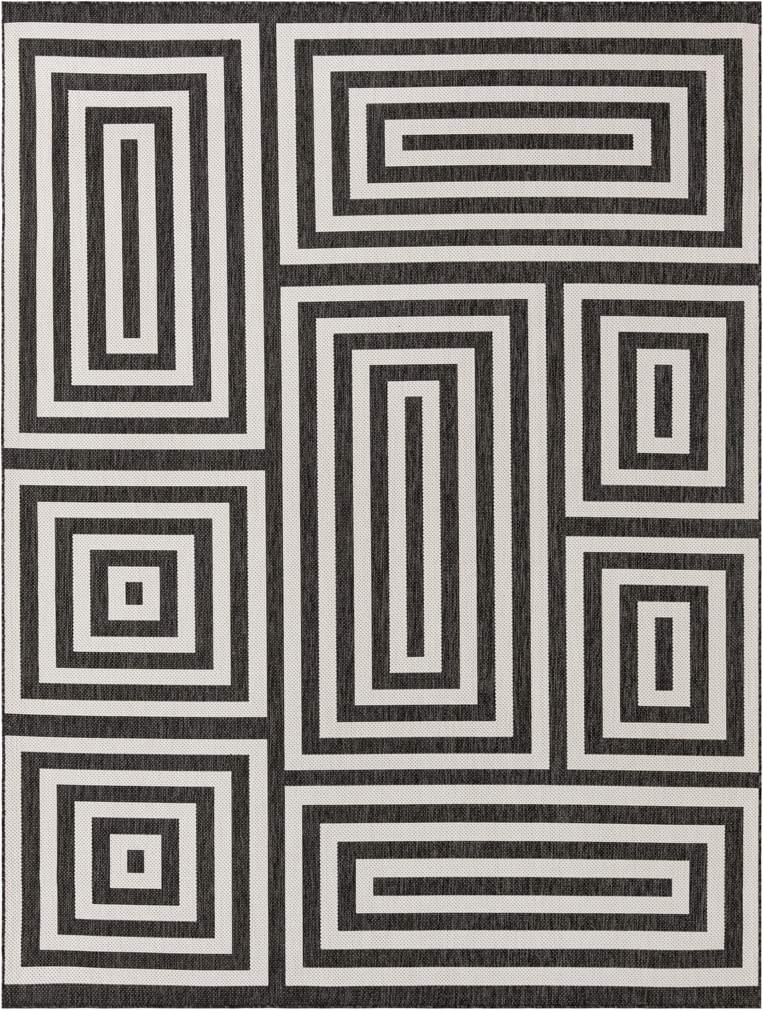 9' x 12'  Washable Modern Indoor / Outdoor Rug