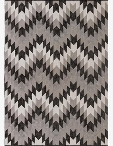 Black and White Easy-Clean Modern Indoor / Outdoor Rug