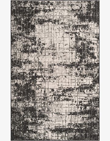 Black and White Easy-Clean Modern Indoor / Outdoor Rug