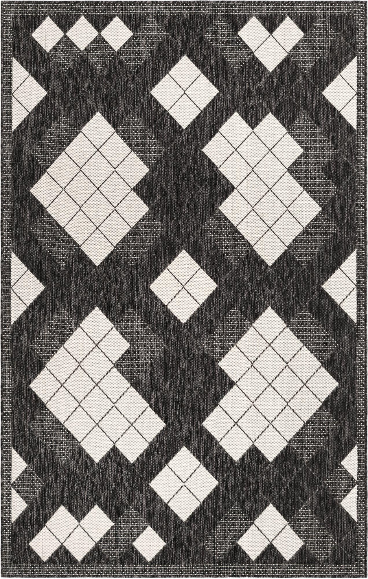 5' 3 x 8'  Washable Modern Indoor / Outdoor Rug