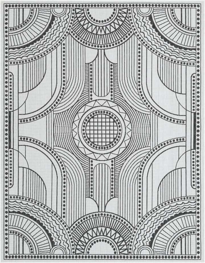 7' 10 x 10' Easy-Clean Traditional Indoor / Outdoor Rug