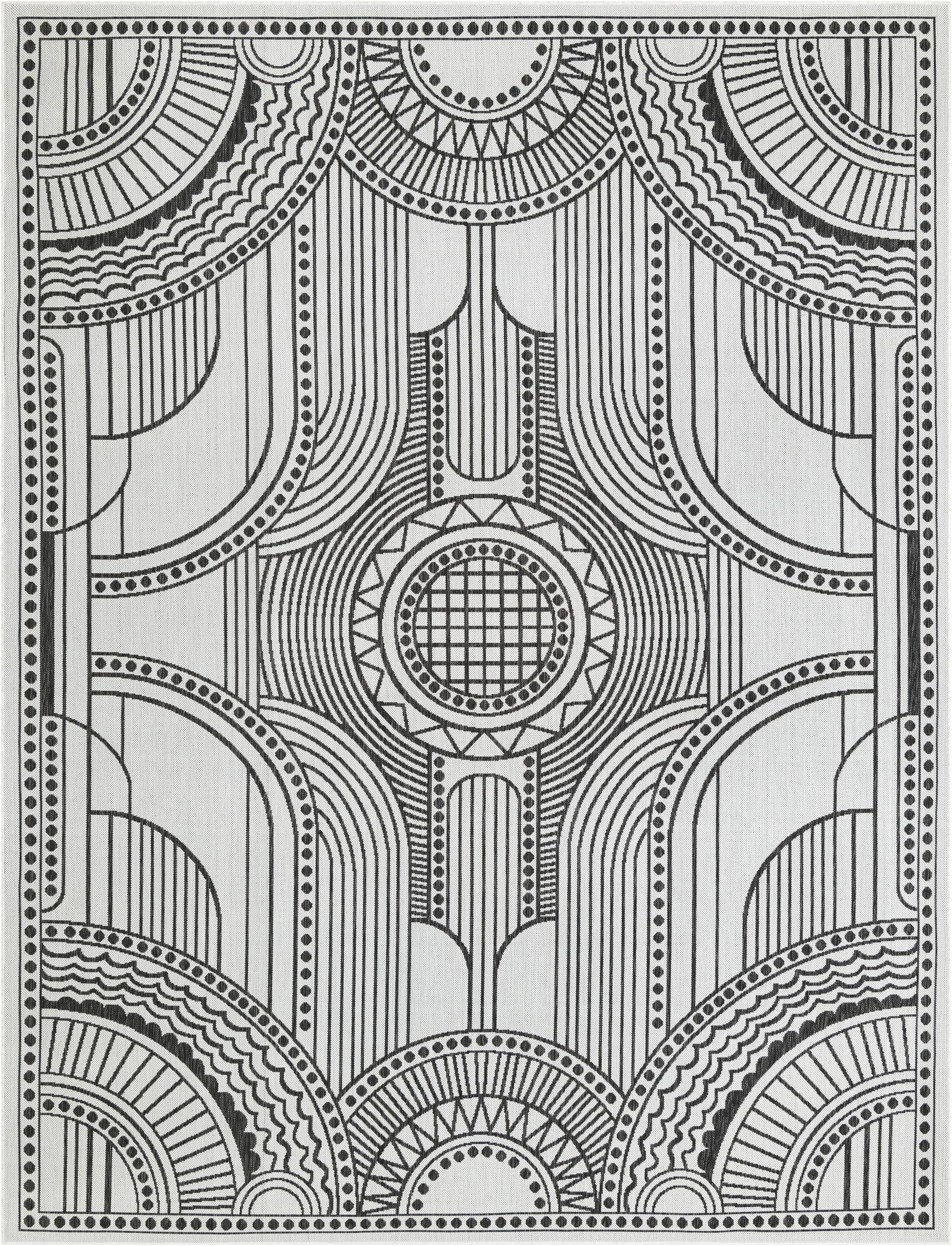 9' x 12' Easy-Clean Traditional Indoor / Outdoor Rug