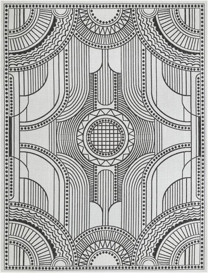 Detail image of 9' x 12' Easy-Clean Traditional Indoor / Outdoor Rug
