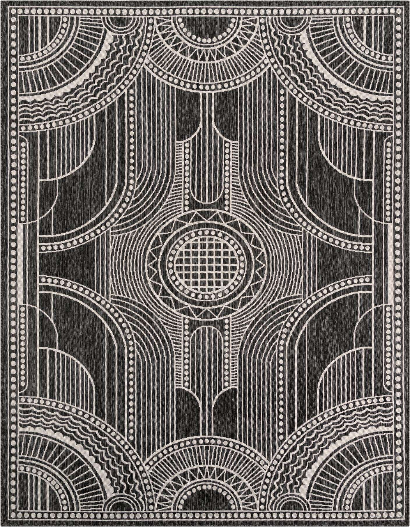 7' 1 x 10' Easy-Clean Traditional Indoor / Outdoor Rug