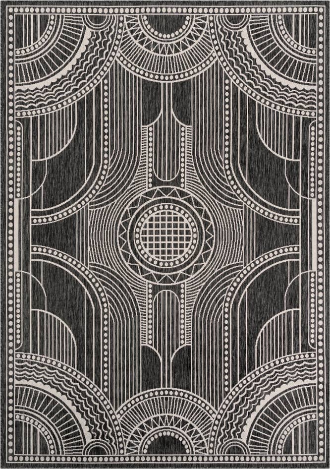 Detail image of 7' 1 x 10' Easy-Clean Traditional Indoor / Outdoor Rug