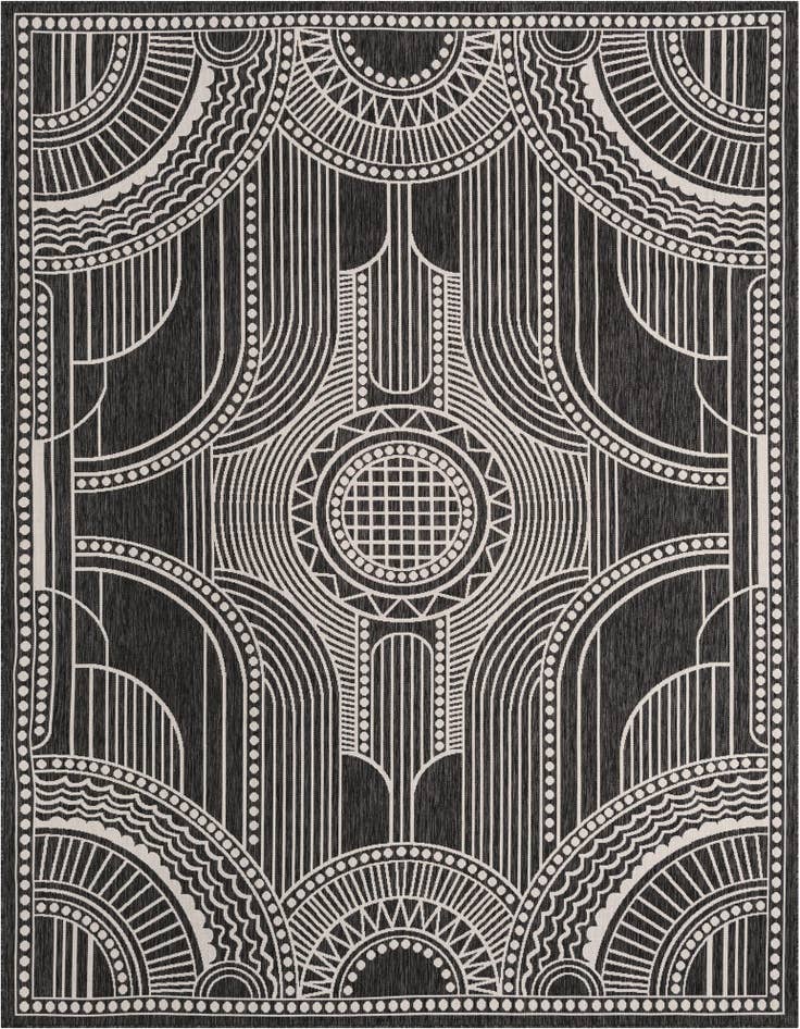 Detail image of 9' x 12' Easy-Clean Traditional Indoor / Outdoor Rug
