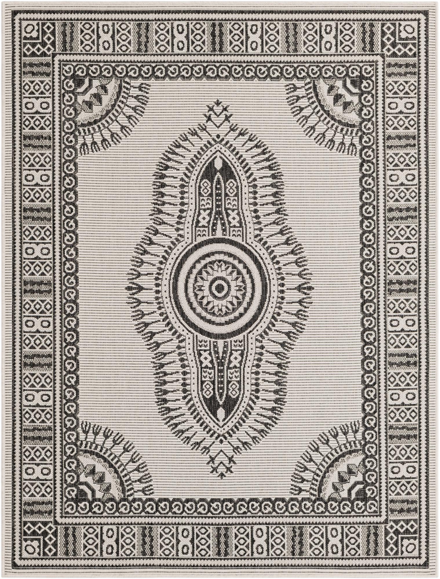 5' 3 x 7' Easy-Clean Traditional Indoor / Outdoor Rug