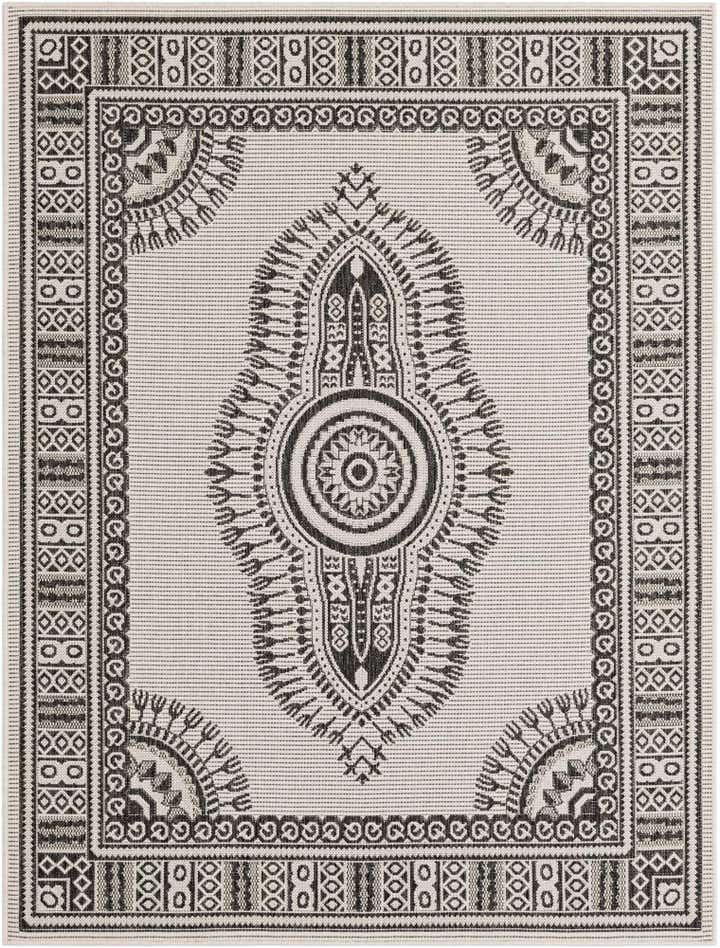 5' 3 x 7' Easy-Clean Traditional Indoor / Outdoor Rug