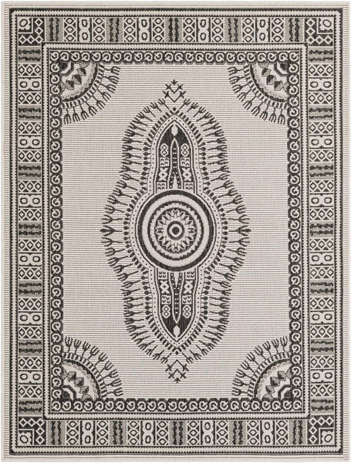 Detail image of 5' 3 x 7' Easy-Clean Traditional Indoor / Outdoor Rug