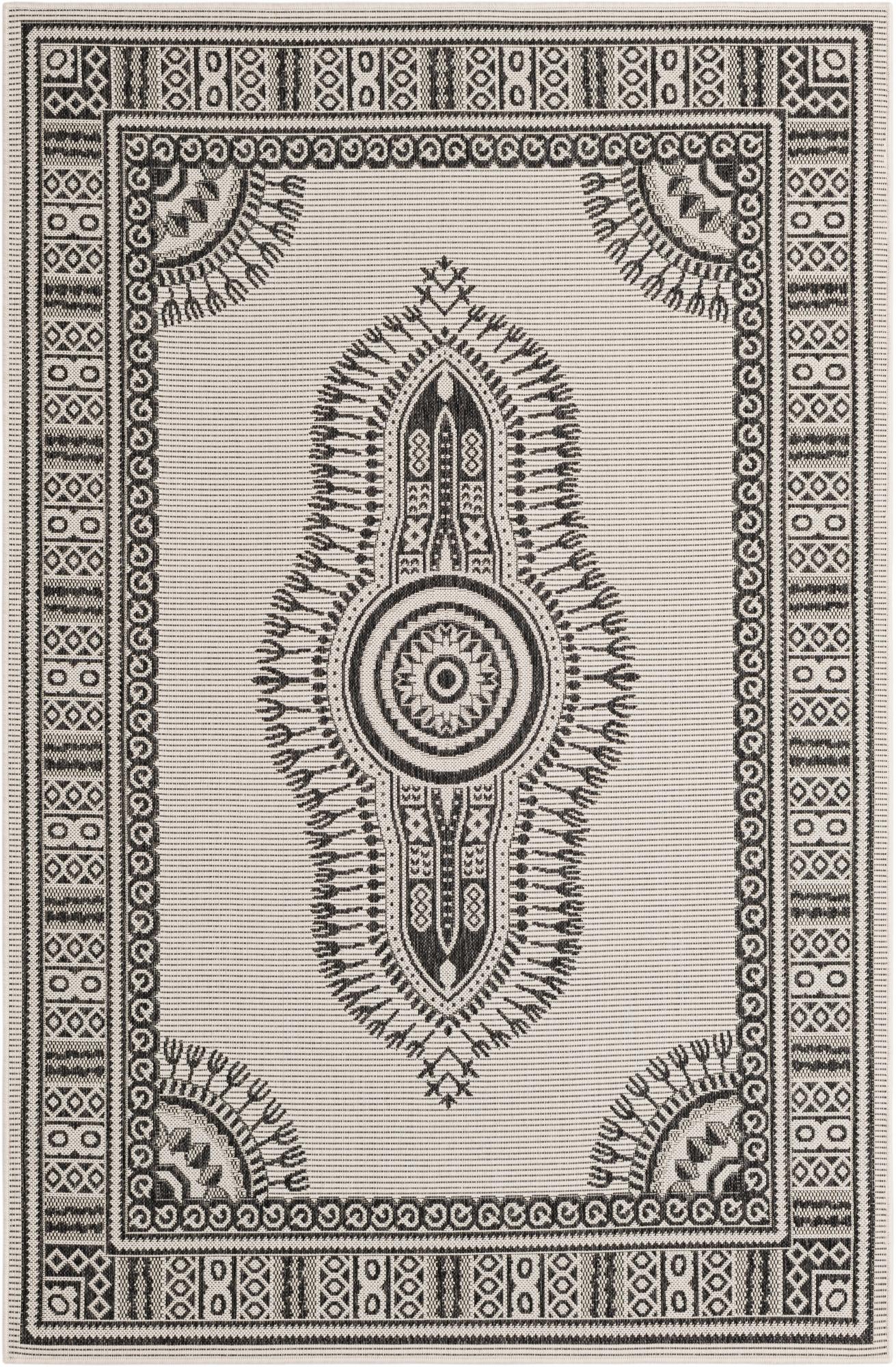 5' 3 x 8' Easy-Clean Traditional Indoor / Outdoor Rug