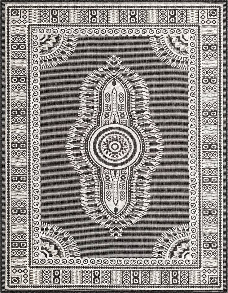 Detail image of 5' 3 x 8' Easy-Clean Traditional Indoor / Outdoor Rug