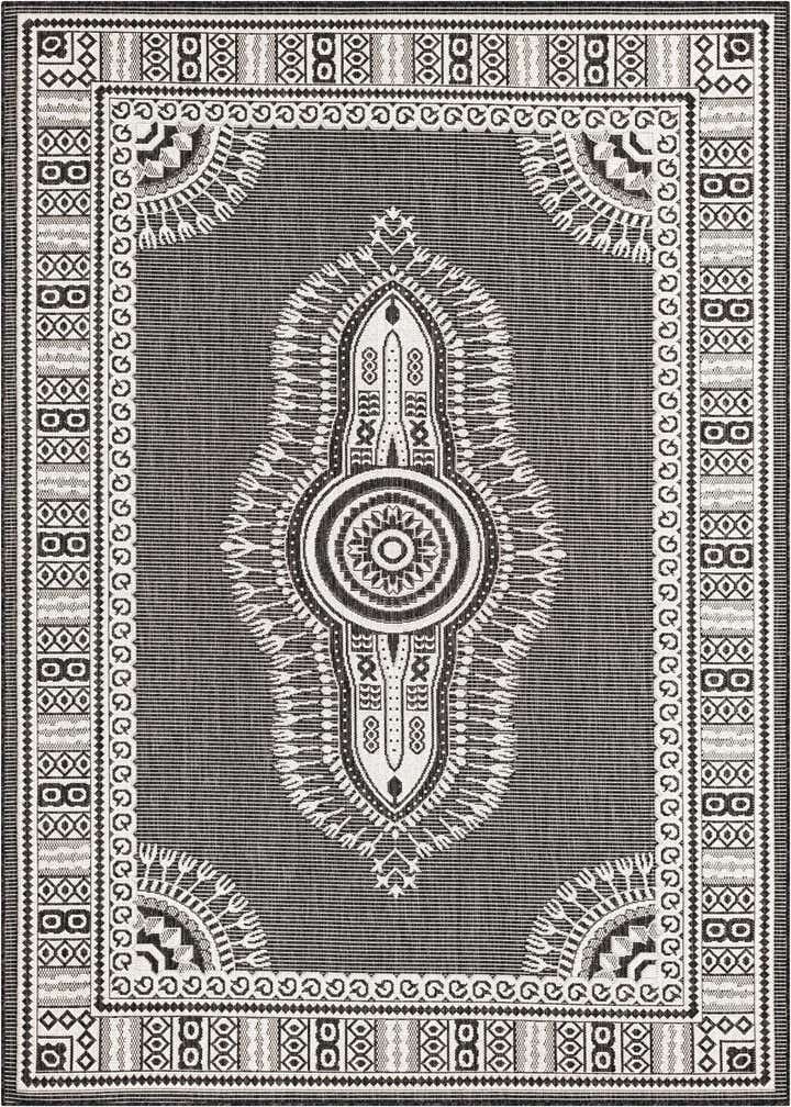 6' x 9' Easy-Clean Traditional Indoor / Outdoor Rug