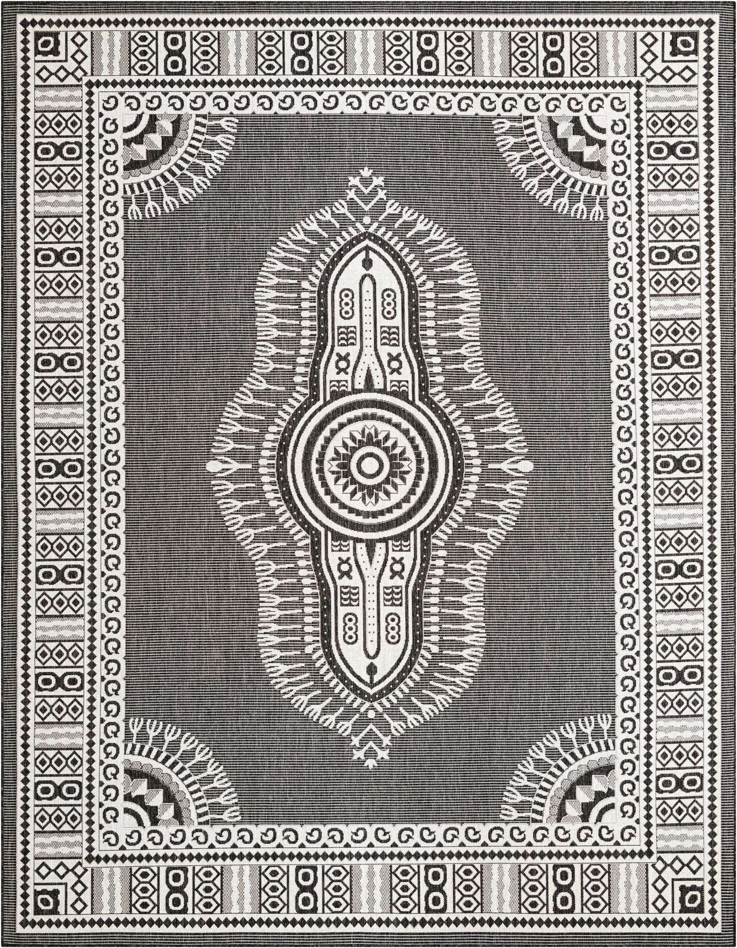 9' x 12' Easy-Clean Traditional Indoor / Outdoor Rug