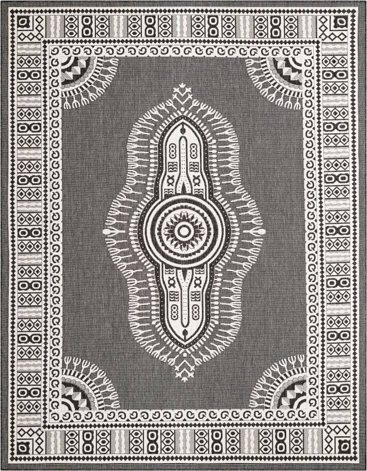 Detail image of 9' x 12' Easy-Clean Traditional Indoor / Outdoor Rug