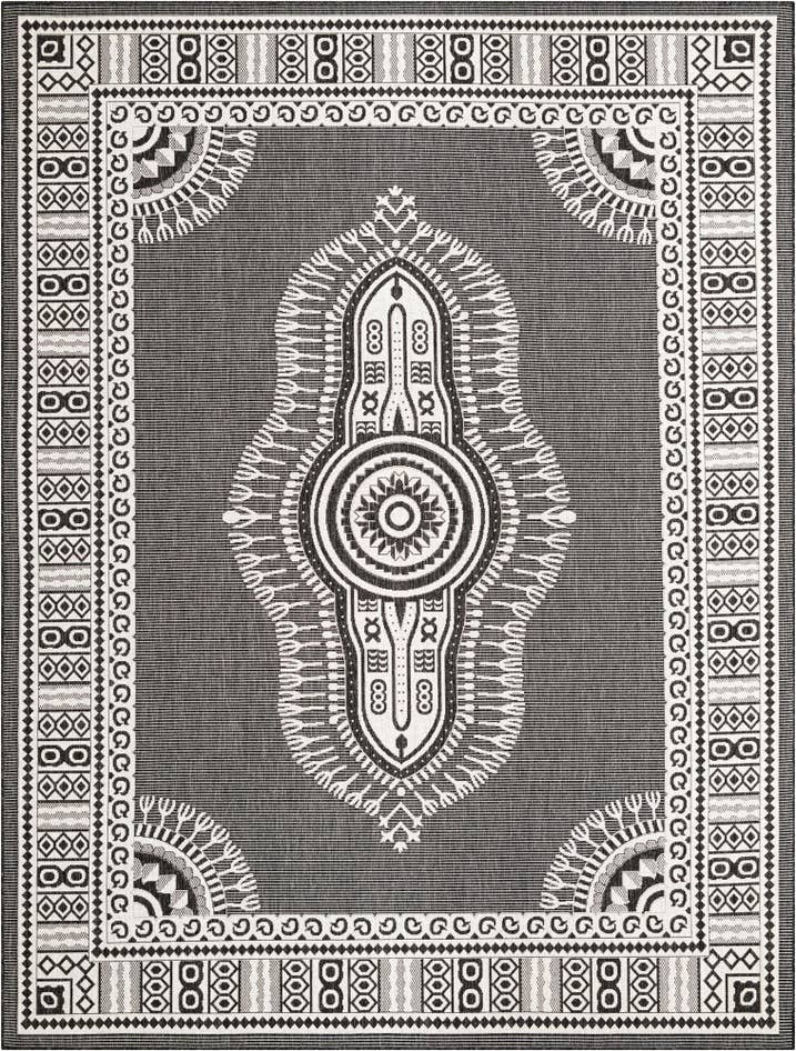 Detail image of 9' x 12' Easy-Clean Traditional Indoor / Outdoor Rug