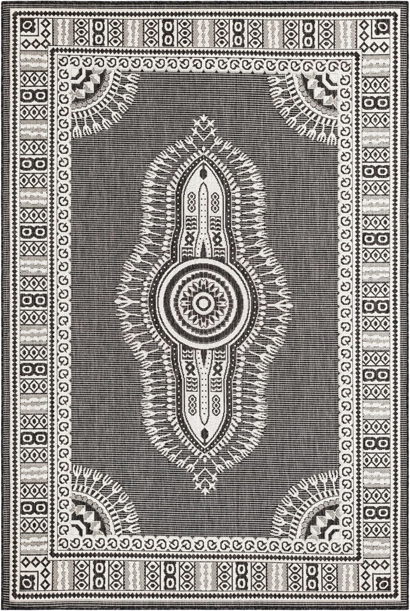 6' x 9'  Washable Traditional Indoor / Outdoor Rug