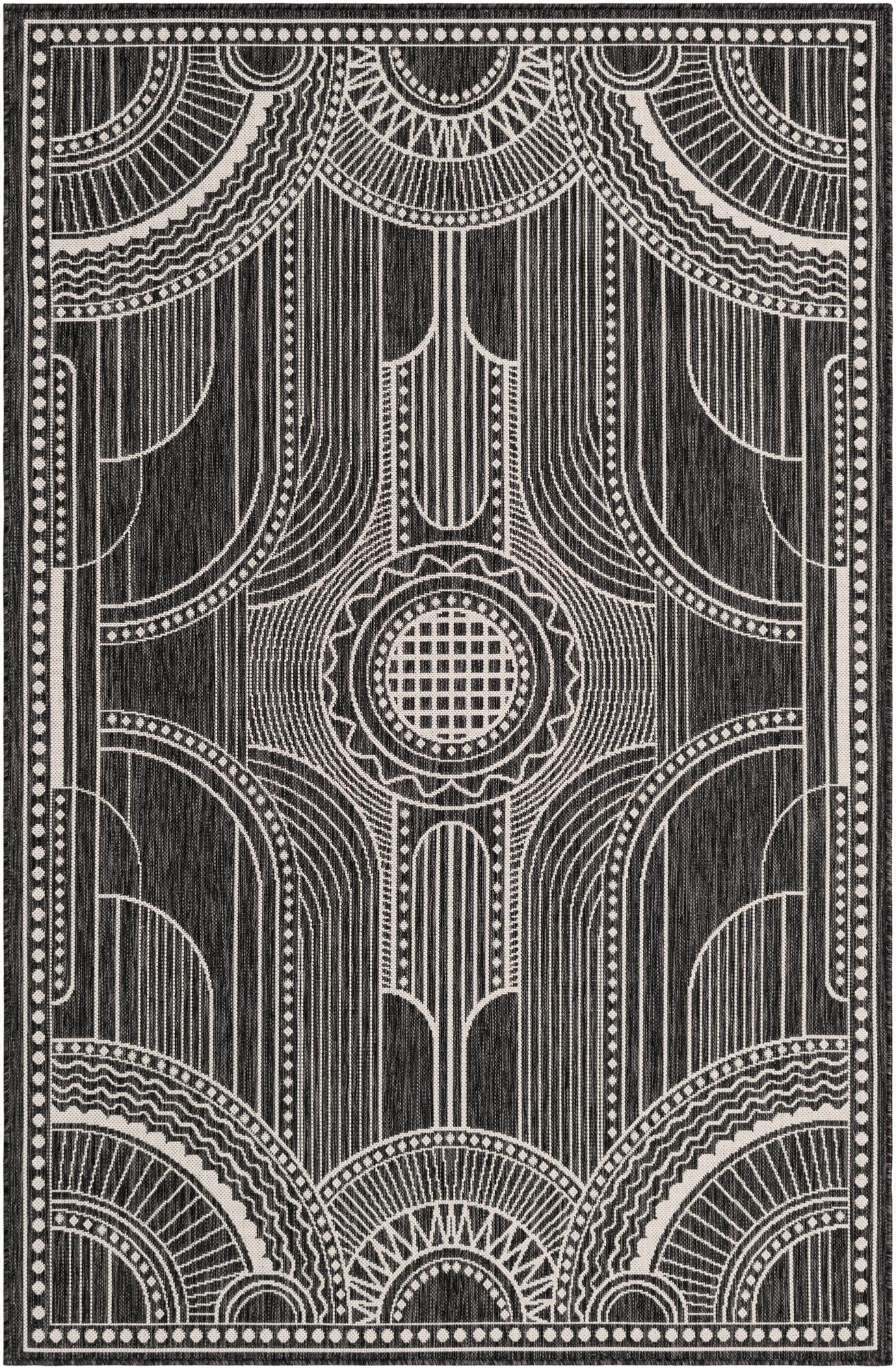 5' 3 x 8'  Washable Traditional Indoor / Outdoor Rug