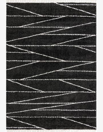 Black and White Serenity Shag Rug