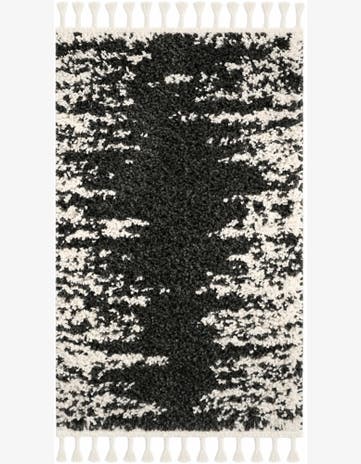 Black and White Serenity Shag Rug