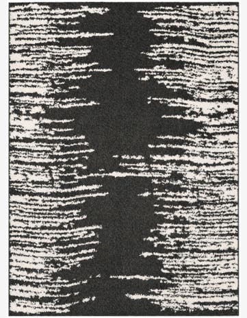 Black and White Serenity Shag Rug