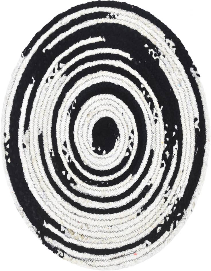 Detail image of 3' 3 x 3' 3  Hand Braided Chindi Round Rug