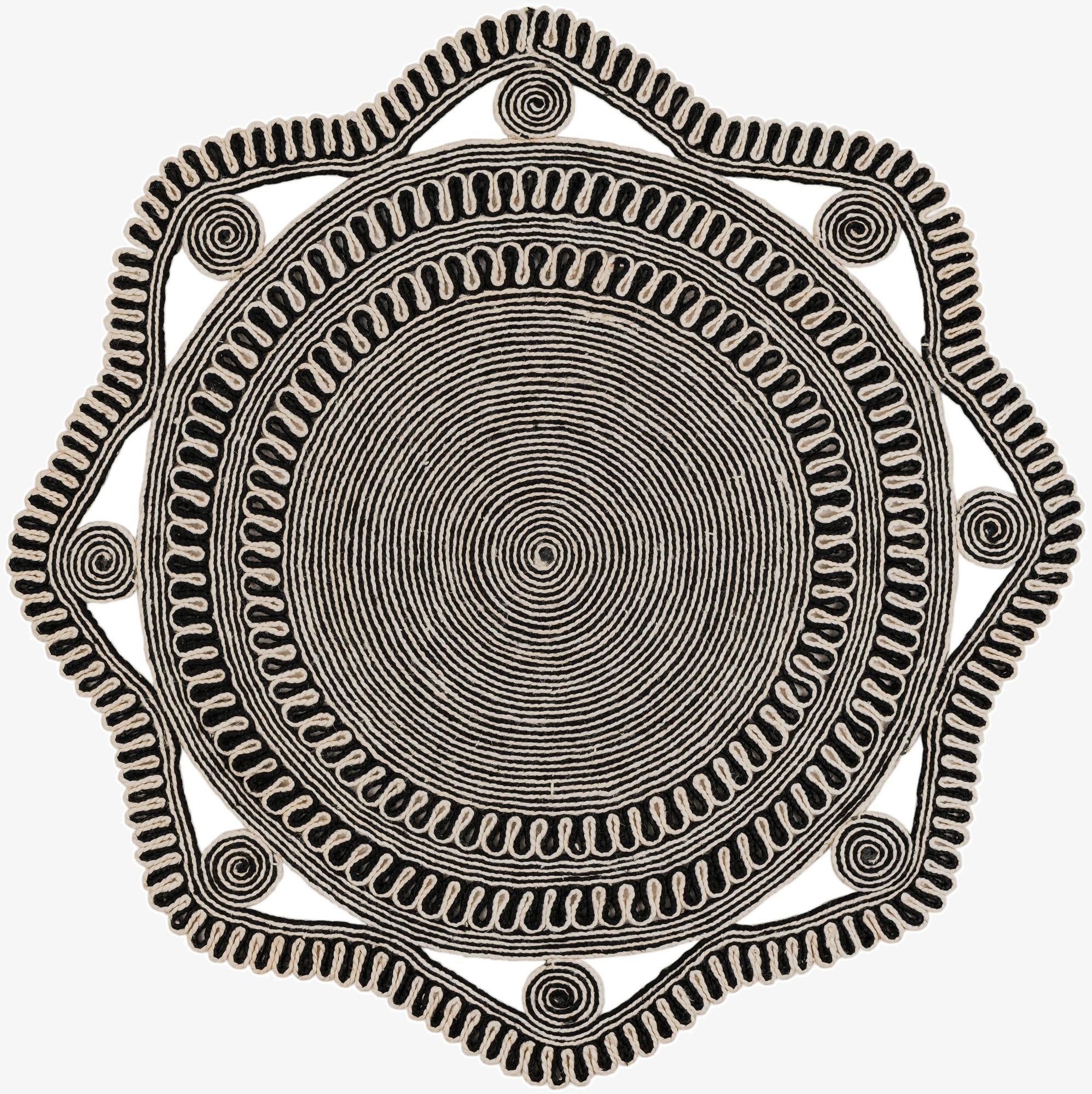 5' 1 x 5' 1  Hand Braided Jute Round Rug