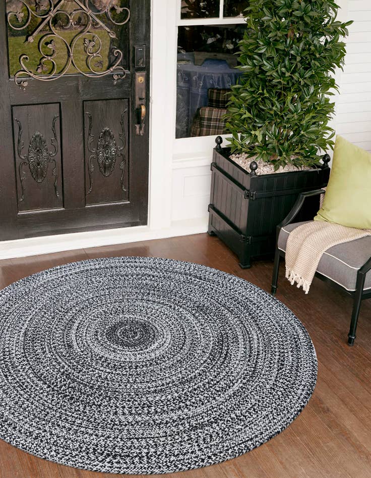 Detail image of 10' x 10'  Hand Woven Eco Verse   Washable Indoor / Outdoor Round Rug