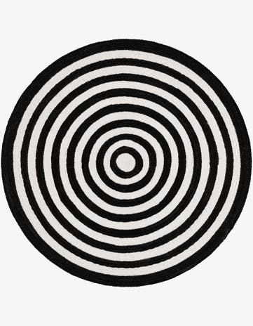 3' 3 x 3' 3 Easy-Clean Eco Verse Washable Indoor / Outdoor Round Rug