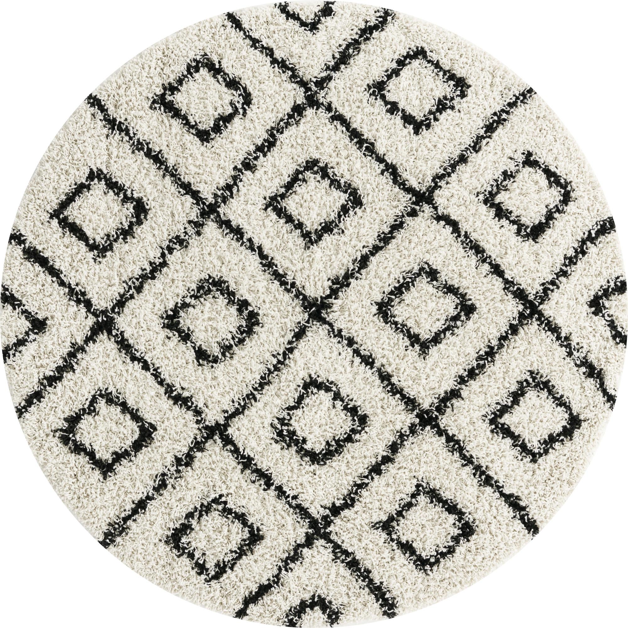 5' 3 x 5' 3 Lattice Shag Round Rug