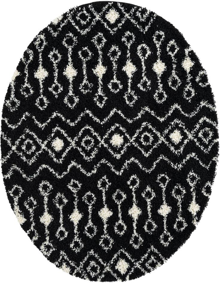 Detail image of 6' x 6' Moroccan Trellis Shag Round Rug