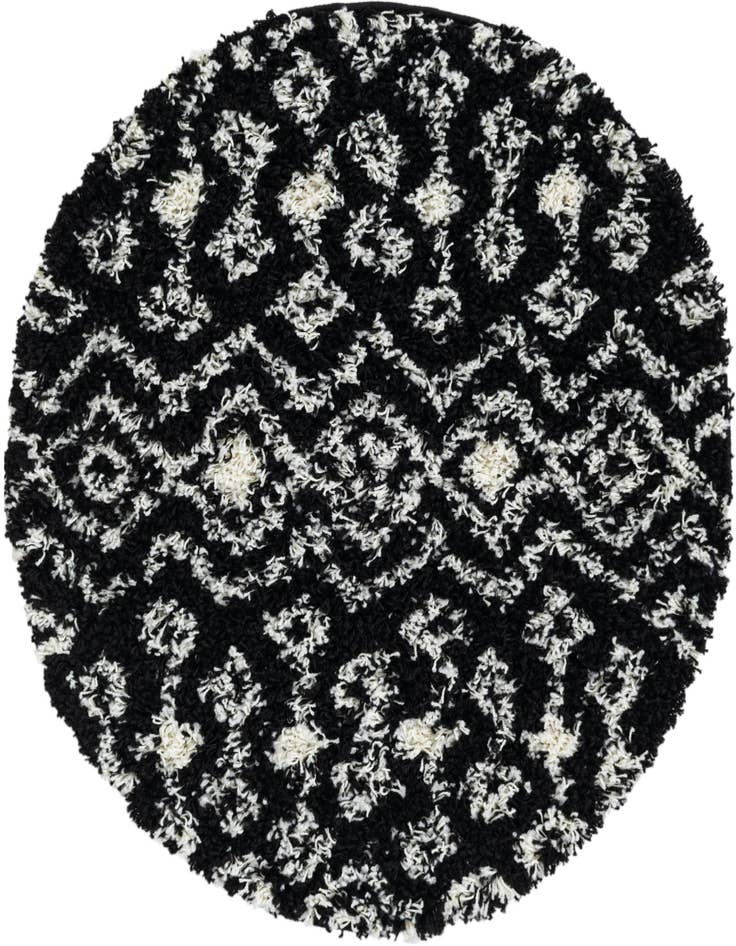 Detail image of 3' x 3' Moroccan Trellis Shag Round Rug