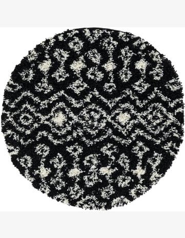 3' x 3' Moroccan Trellis Shag Round Rug