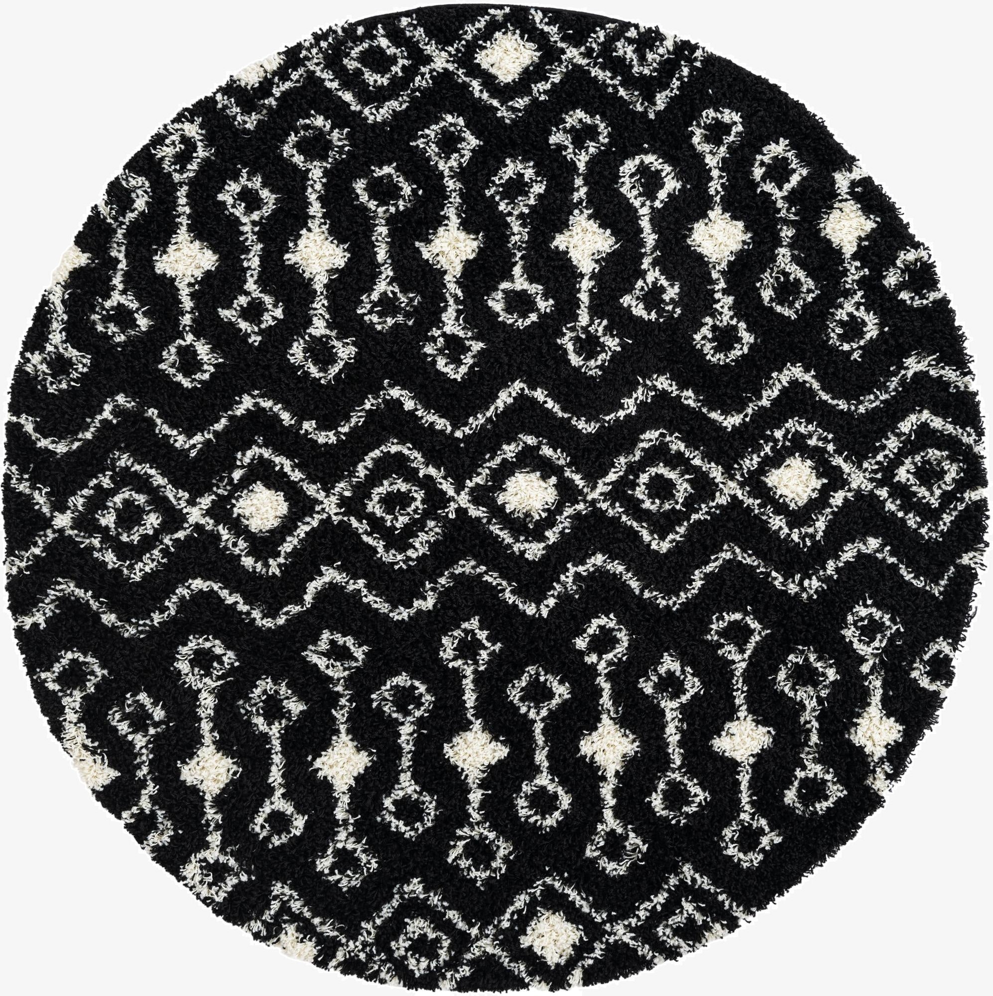 Primary image 6' x 6' Moroccan Trellis Shag Round Rug